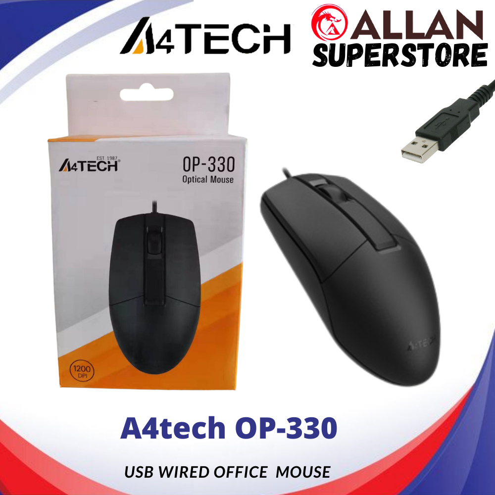A4TECH OP-330 OPTICAL MOUSE USB BLACK
