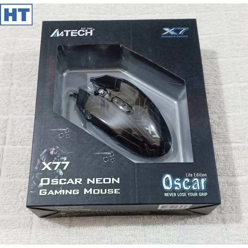 A4TECH X77 OSCAR NEON MAZE 2400 DPI GAME MOUSE USB BLACK