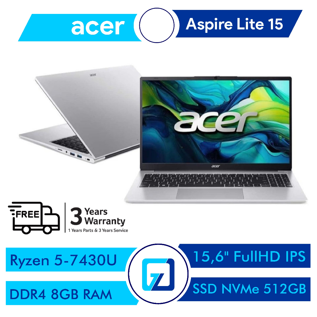 Acer Aspire Lite Ryzen 5 7430U 2.3-4.3GHz,16GB,SSD 512GB,RX VEGA 7, 15 миниатюра 2