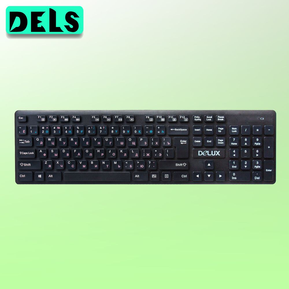 Клавиатура Delux DLK-150GB, Ультратонкая, Беспроводная 2.4ГГц