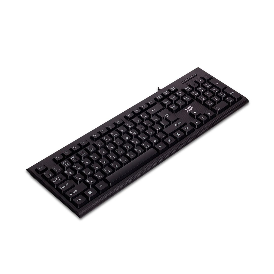 Клавиатура, X-Game,XK-100UB Ультратонкая, USB, Анг/Рус/Каз, Чёрный