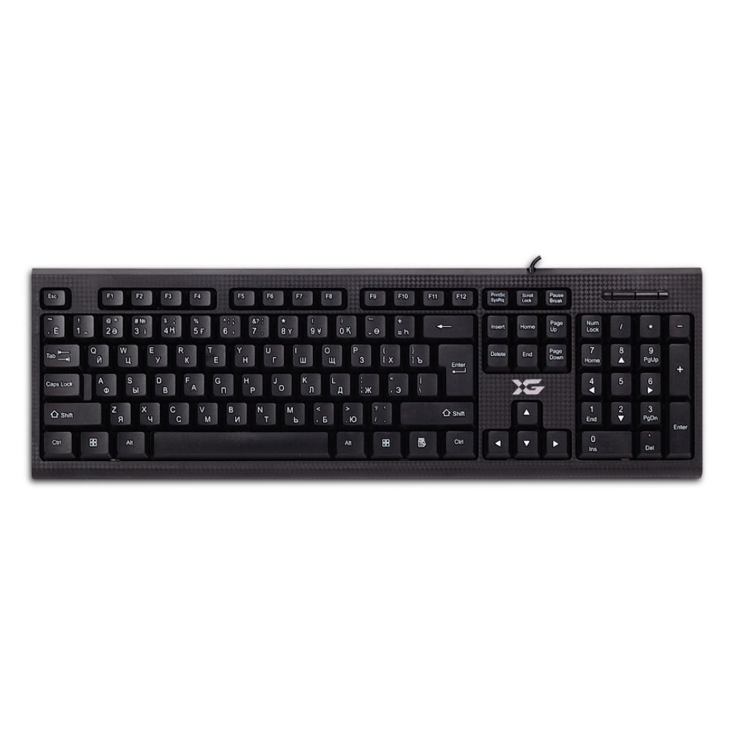Клавиатура, X-Game,XK-100UB Ультратонкая, USB, Анг/Рус/Каз, Чёрный миниатюра 2