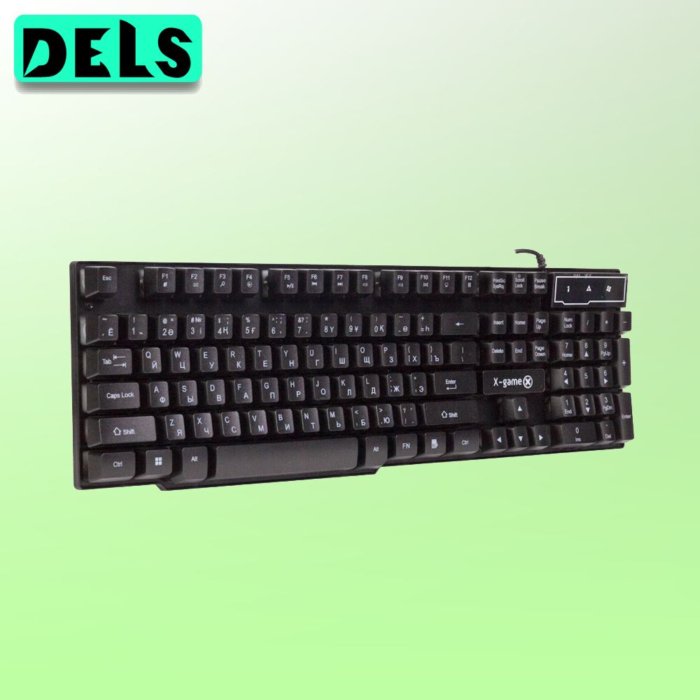 Клавиатура, X-Game,XK-200UB Ультратонкая, USB, Анг/Рус/Каз, Чёрный миниатюра 3
