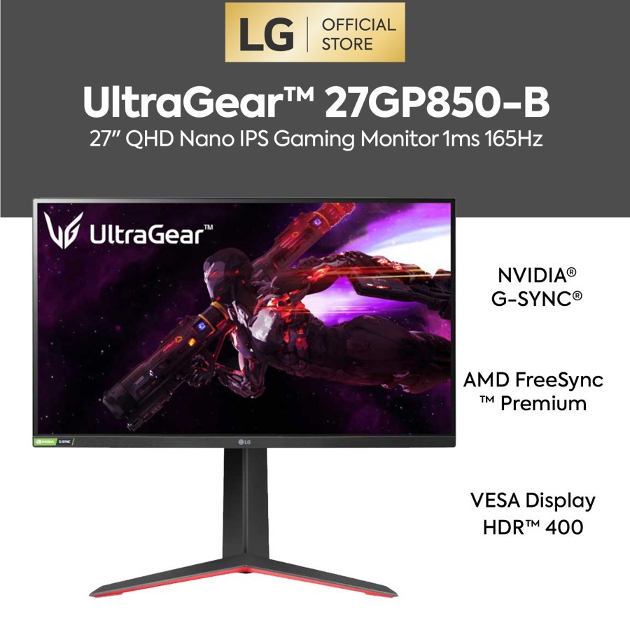 LG UltraGear 27GP850-B 27" QHD 165Hz Nano IPS