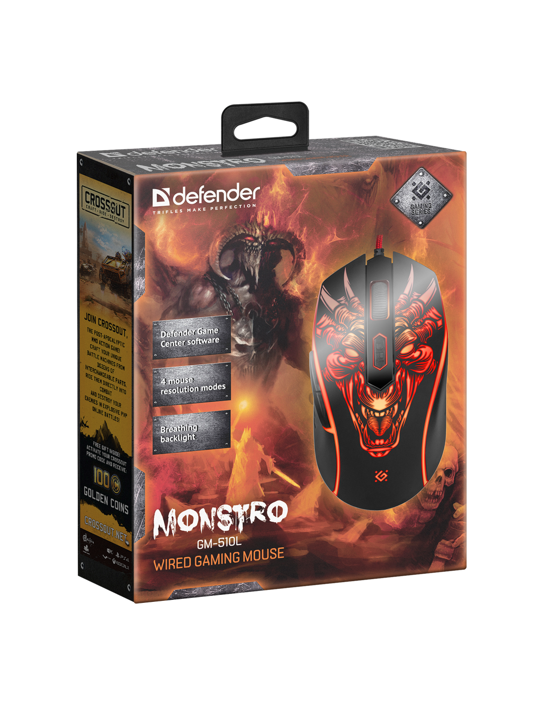 Mouse Defender Monstro GM-510L оптика,6кнопок,3200dpi игровая