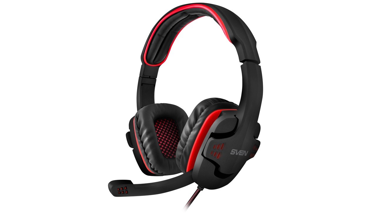 Наушники SVEN AP-G855MV Gaming, черный-красные