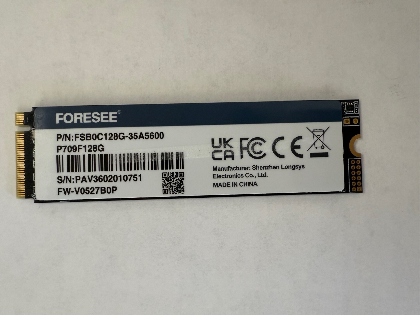 SSD 128GB FORESEE M.2 2280 NVME миниатюра 2